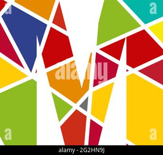 Mosaic art logo design vector template Stock Vector