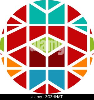 Mosaic art logo design vector template Stock Vector