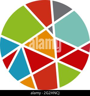 Mosaic art logo design vector template Stock Vector