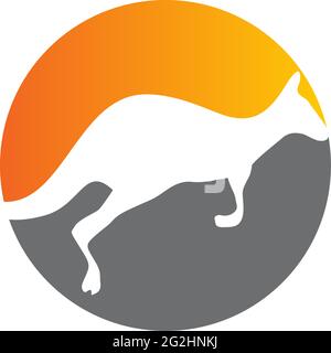 Kangaroo icn logo design vector template Stock Vector
