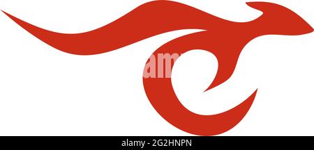 Kangaroo icn logo design vector template Stock Vector