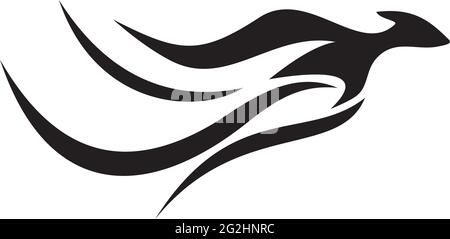 Kangaroo icn logo design vector template Stock Vector