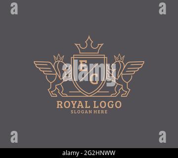 EC Letter Royal Luxury Logo template in vector art for luxurious ...
