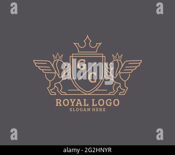 GC Letter Lion Royal Luxury Heraldic,Crest Logo template in vector art ...