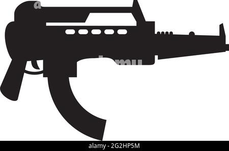 Machine gun logo design vector template Stock Vector