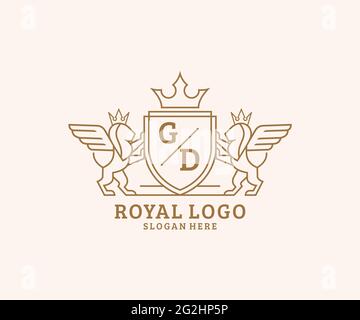 GD Letter Lion Royal Luxury Logo template in vector art for luxurious ...