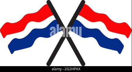 Netherland flag icon logo design vector template Stock Vector