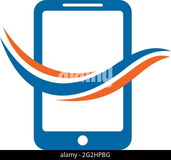 Smartphone icon logo design vector template Stock Vector