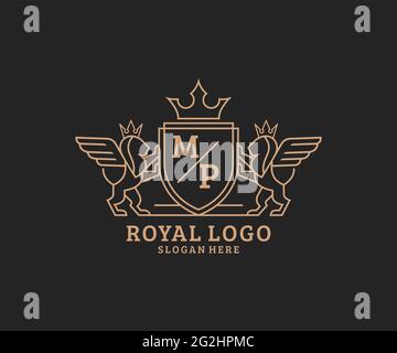 MP Letter Lion Royal Luxury Logo template in vector art for luxurious ...
