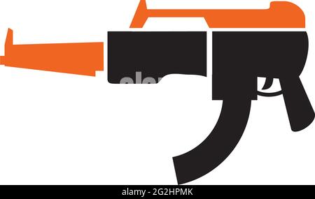 Machine gun logo design vector template Stock Vector