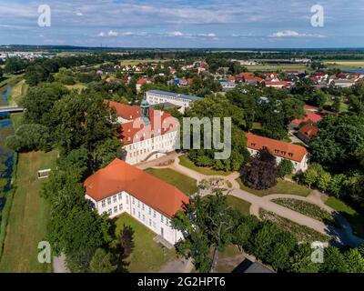 Elsterwerda Castle and Park on the river Black Elster Stock Photo