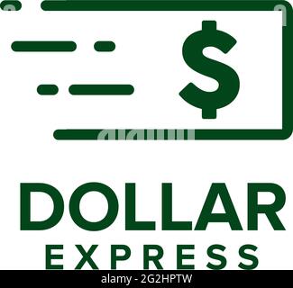 Dollar express logo design vector template Stock Vector
