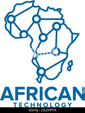African technology logo design vector template Stock Vector