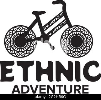 Ethnic bicycle logo design vector template Stock Vector