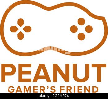 Peanut gamer logo design vector template Stock Vector