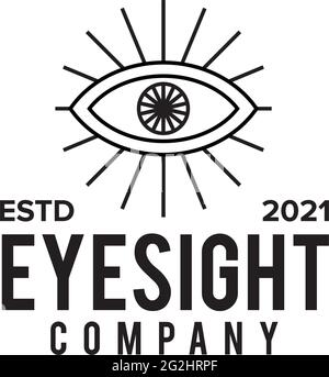 Line eye logo design vector template Stock Vector
