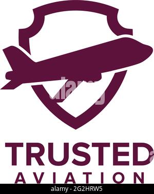 Trusted aviation emblem logo design vector template Stock Vector
