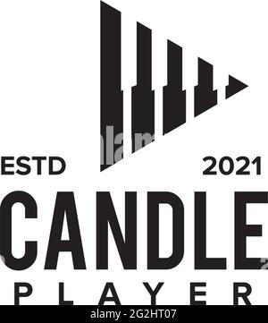 Play candle stick icon logo design in money exchange business template Stock Vector