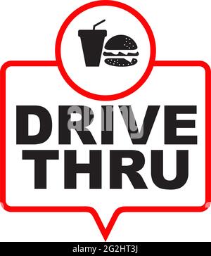 Drive thru text logo design vector template Stock Vector