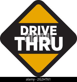 Drive thru text logo design vector template Stock Vector