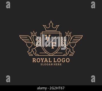 VF initial letter luxury ornament monogram logo template vector Stock ...