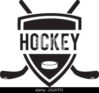 Hockey emblem logo design vector template Stock Vector