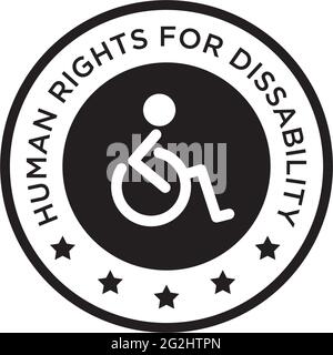 Dissability right sticker logo design vector template Stock Vector