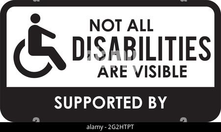 Dissability right sticker logo design vector template Stock Vector