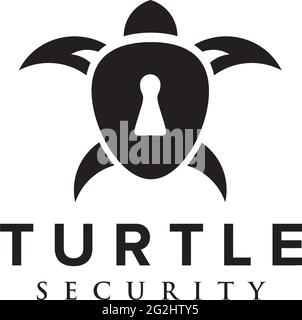 Turtle security logo design vector template Stock Vector