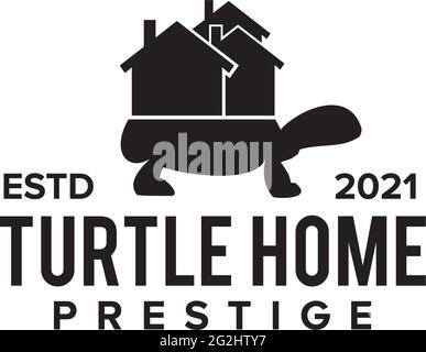 Turtle home logo design vector template Stock Vector