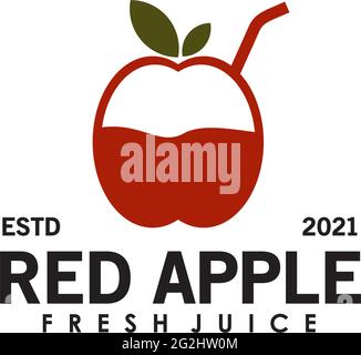 Apple juice logo design vector template Stock Vector
