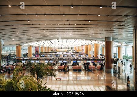 Changi International Airport, check-in area, Singapore, Southeast Asia ...