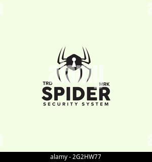Spider security logo design vector template Stock Vector