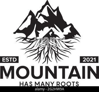 Mountain root logo design vector template Stock Vector