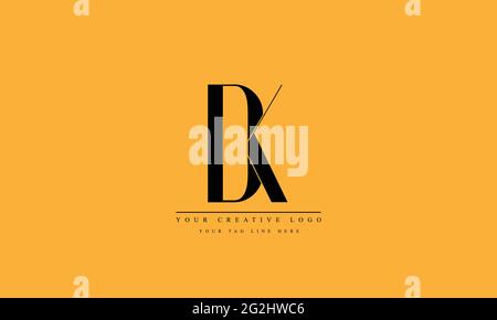 Letter Logo Design with Creative Modern Trendy Typography DK KD Stock Vector