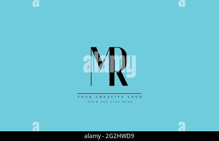 Letter Logo Design with Creative Modern Trendy Typography MR RM Stock Vector