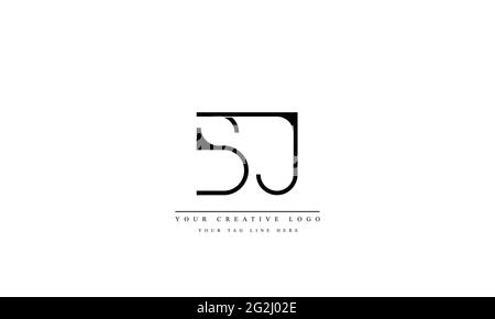 Letter Logo Design with Creative Modern Trendy Typography BJ JB Stock Vector