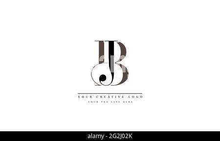 Letter Logo Design with Creative Modern Trendy Typography BJ JB Stock Vector