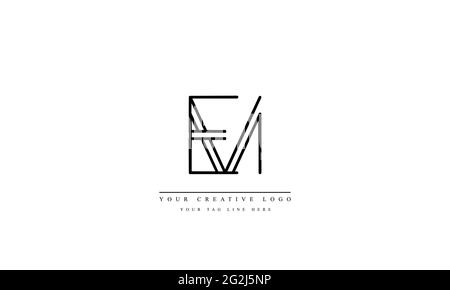 Letter Logo Design with Creative Modern Trendy Typography EM ME Stock Vector