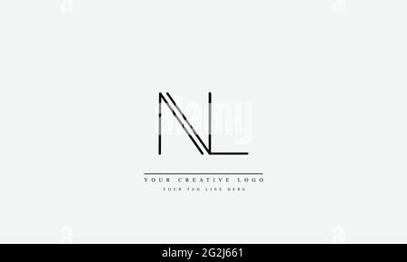 Letter Logo Design with Creative Modern Trendy Typography NL LN Stock Vector