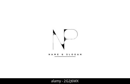 Letter Logo Design with Creative Modern Trendy Typography  NP PN Stock Vector