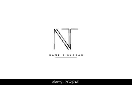 Letter Logo Design with Creative Modern Trendy Typography NT TN Stock Vector