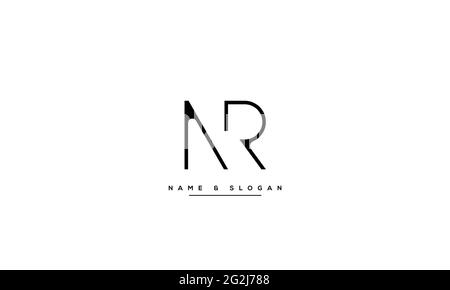 Letter Logo Design with Creative Modern Trendy Typography NR RN Stock Vector