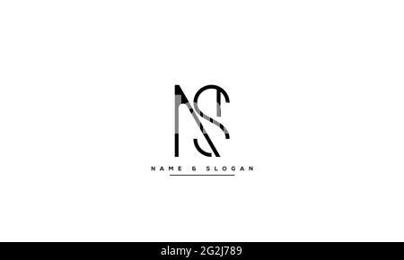 Letter Logo Design with Creative Modern Trendy Typography NS SN Stock Vector