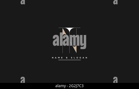 Letter Logo Design with Creative Modern Trendy Typography NT TN Stock Vector