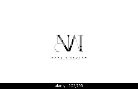 Letter Logo Design with Creative Modern Trendy Typography NW WN Stock Vector