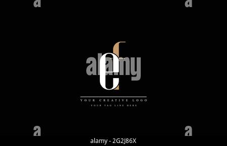 Letter Logo Design with Creative Modern Trendy Typography ef fe Stock Vector
