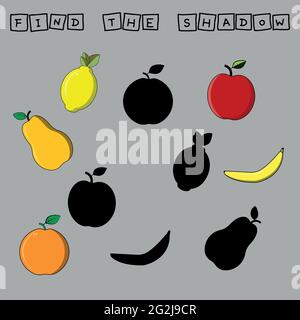 Developing activity for children, find a pair among identical pieces of watermelon. Logic game for children. Stock Vector
