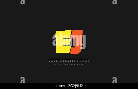 Letter Logo Design with Creative Modern Trendy Typography EJ JE Stock Vector