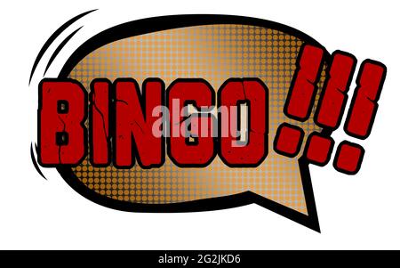 Bingo text with comic book style, 3D rendering Stock Photo